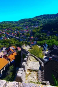 Pogled sa tvrđave na grad Jajce