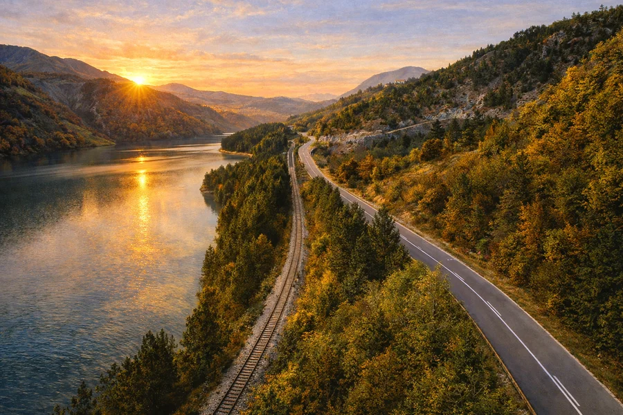Potpećko jezero kod Priboja u mirnom ljetnom danu