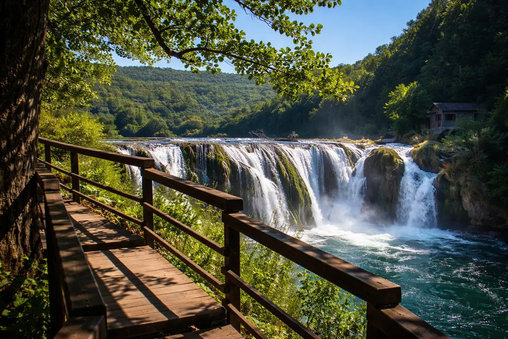 Štrbački buk u Nacionalnom parku Una, vodopad i sedra