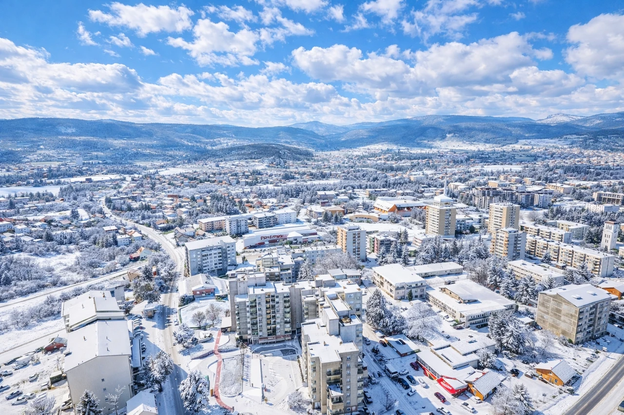 Bugojno zimi – snijeg i pogled iz zraka